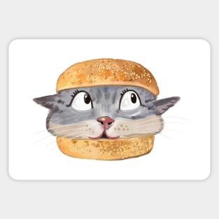 Cute cat burger Sticker